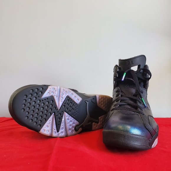 Mens Air Jordan Retro 6 VI All Star Chameleon Black Metallic Silver - Picture 3 of 3